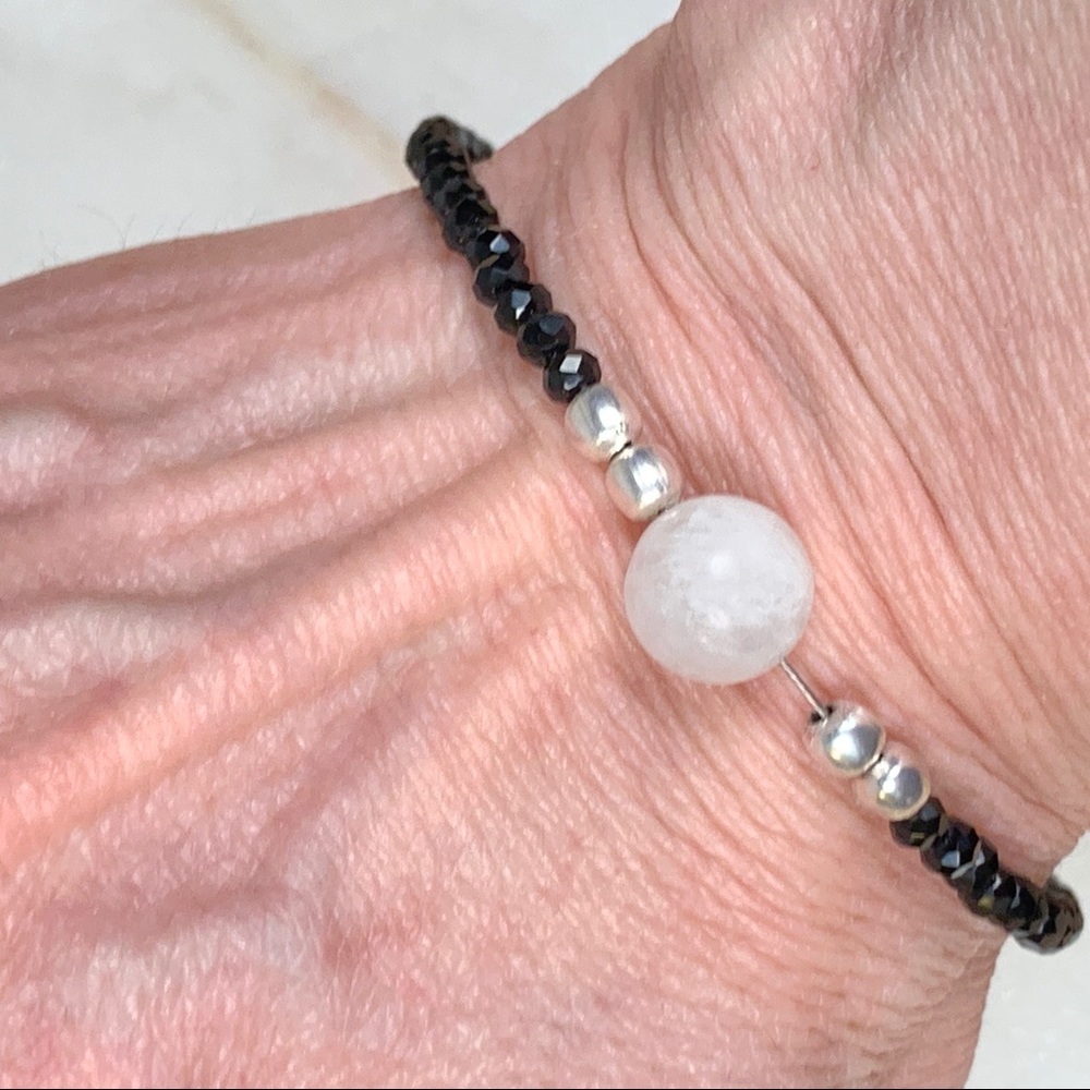 Faceted Spinel & Moonstone Beads Bracelet